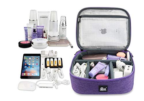 Travel Carrying Box Headphone Data Package Charger Charging Bag Mobile Hard Disk Bag Digital Storage Box Travelling Cosmetic Bag Electronics Cable Organizer Bag Electronic Organizer Travel Gea(purple)