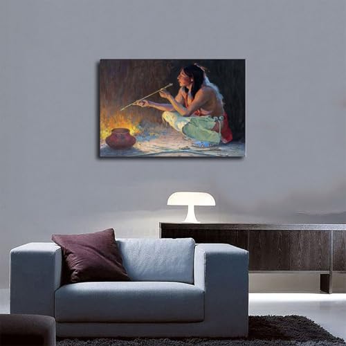 Poster Arrow Maker Eanger Irving Couse déco murale toile 30x45 cm - 5