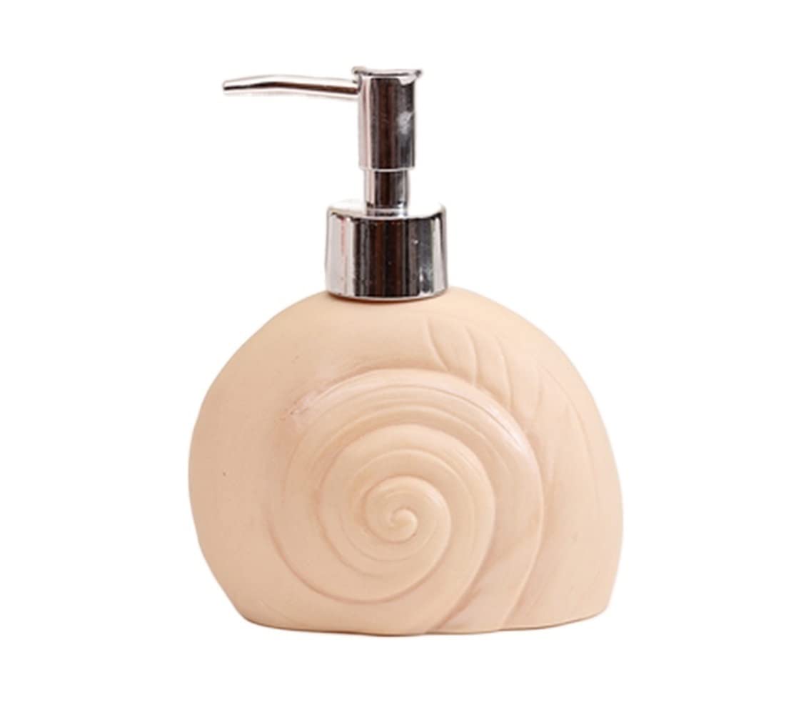 Distributore di sapone per lozione, decorativo a forma di conchiglia, per il lavandino del bagno, da appoggio, salvaspazio, distributore di sapone ricaricabile, distributore di sapone per il bag
