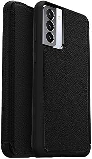 OtterBox Strada Hülle für Samsung Galaxy S21+ 5G, stoßfest, sturzsicher,Premium Lederfolio mit Zwei Kartenhaltern, 3X getestet nach Militärstandard, Schwarz, Keine Einzelhandelsverpackung