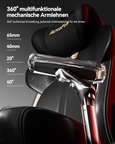 AutoFull M6 Ultra 2.0 Gaming Stuhl | IEM & ESL 2026 Offizieller Partner – Weltweit Erster mit Belüftung & Heizung, 360°-Armlehnen, Kopfkissen und Fußstütze | für Gaming & Büro (Schwarz)