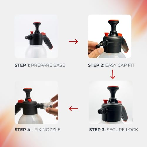 Image of 2 Litre Premium Foam Sprayer & Microfiber Cloth Durable Pump for Car Wash, Cleaning, Garden, DIY, Portable Foam Bottle