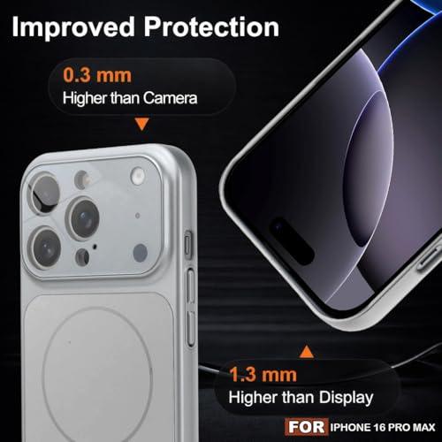 Image of SHINESTAR iPhone 16 Pro Max Case - Premium Shockproof Protective Cover, Wireless Charging Compatible, Slim & Durable Luxury Back Cover with Camera Protection (Silver)