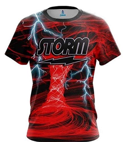 CoolWick Storm Electrical Tornado Red Bowling Jersey (Large)
