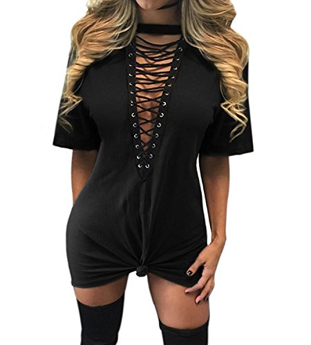 Summer T Shirt Dress, 365-Shopping Women's Short Sleeve Bagg