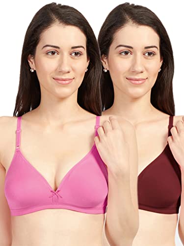 Image of SONARI Omania Womens Non-Padded Cotton Polyester Bras - Solid, Non-Wired, Medium Coverage, Hand Washable (Pack of 2)