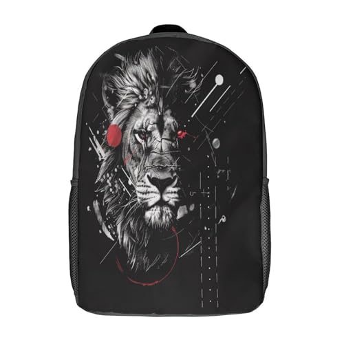 Sac à dos enfants motif lion avec imprimé 3D relief grand format 17 pouces
