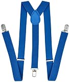 trilece Suspenders for Men Women Adjustable Y Shape Suspender with Heavy Duty Clips (Sky Blue, 1)