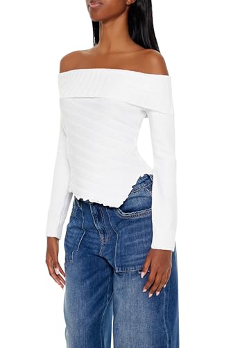 Forever 21 Women's Ribbed Off-The-Shoulder Sweater4