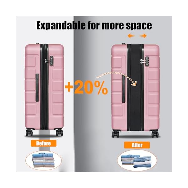 Explorer Lightweight Hardside Expandable Luggage Spinner Wheels Suitcase Wtsa Lock Pink New 3 Piece Set