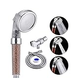 Shower Head with Replacement Hose and Bracket, 3 Settings High Pressure & Water Saving Showerhead for Best Shower Experience, Spa Shower Head for Dry Hair & Skin