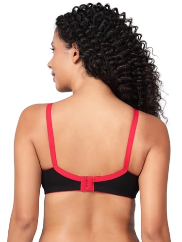 Image of Clovia Women's Cotton Solid Non-Padded Full Cup Wire Free Everyday Bra - Black