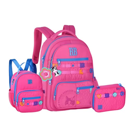 Kit Mochila Escolar Rb Rebecca Bonbon Costas Estojo E Lancheira Letrinha (ROSA 31)