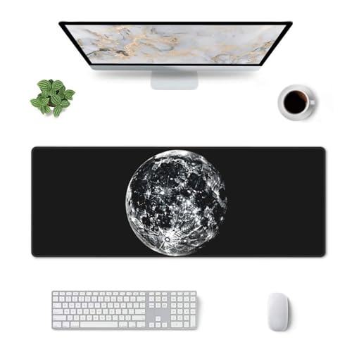 Tapis de souris d'ordinateur résistant extra large Moon grand tapis de clavier en caoutchouc