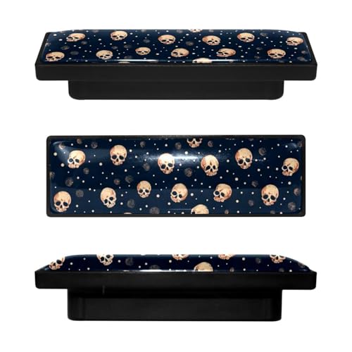 4 Pack 3.6inch Length Black Kitchen Cabinet Knobs Stainless Steel Drawer Knobs Bedroom Dresser Knobs for Men Women Girls, Nursery Knobs