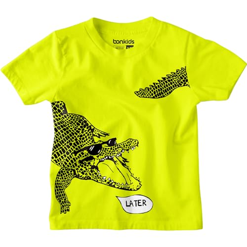 BONKIDS Boys Regular Fit T-Shirt (BON9467_Fluorescent Green (B0D17YR866) Amazon Price History, Amazon Price Tracker