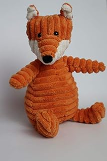 Fetching Plush Soft Puppy Toy, Squeaky Dog Teddy, Fun Dog Toys for Teething Puppies, Calming Interactive Dog Toy, Animal Character Stuffed Doggy Gift (Fox Cord)