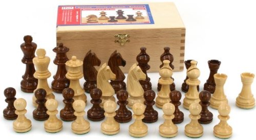 Schachfiguren Staunton Gr. 6 - Kh 93 mm Holz braun weiß
