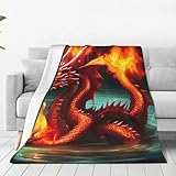 Die ultraweiche Micro-Fleece-Decke bietet Ihnen einen zarten und warmen Schlaf. Sie besteht aus Mikrofasergewebe für Reisen, Sofa und Bett, was sie zur Wahl des Drachenkönigs im Feuer macht