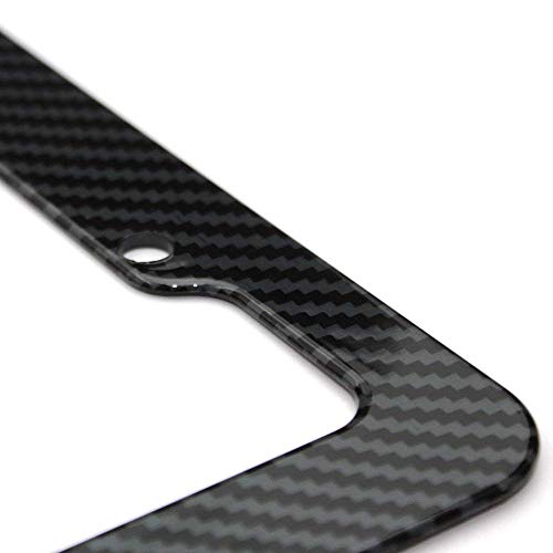 Carbon Fiber Style License Plate Frame Front Or Rear With Fasteners And Screws Glossy Finish #TOP4
