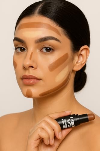 Image of FASHION MATTE 2 in 1 Highlighter & Contour Stick | Dual-Ended Cream Stick for Face Shaping & Glow | Long-Lasting, Easy Blend, Travel-Friendly Makeup Stick 8G ETC..