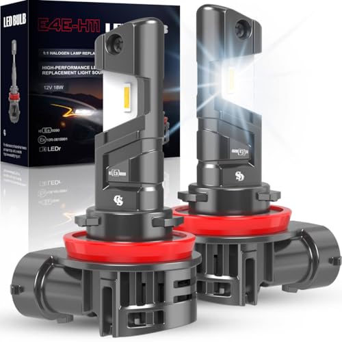OUSHI H11 LED Scheinwerferlampe mit Straßenzulassung 5500K Weiß UNECE-R37 Zugelassene H11 LED Fernlicht und Abblendlicht mit Zulassung (2 Stück)
