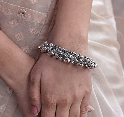 Ozanoo Oxidised Ghungroo Bracelet/Kada For Women's & Girls, Silver #TOP7