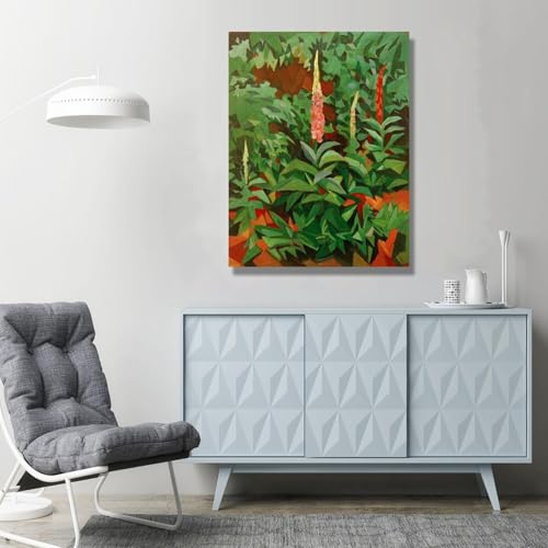 Tableau Fox Gloves Macke pour transformer une deco murale de salon minimaliste