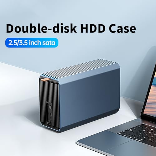 Caja para disco duro SATA 2 bahías con RAID USB 3.0 miniatura 2