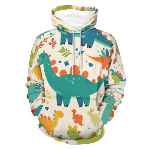Hoodie dinosaure vert et bleu pour vos moments de détente en taille S