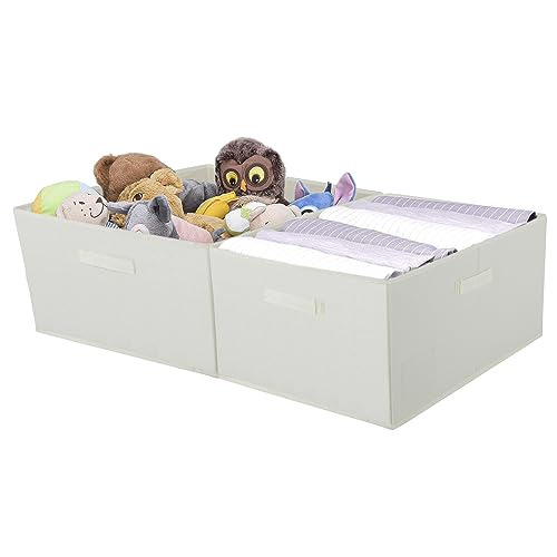 odikalo Aufbewahrungsbox 2-er faltbar Aufbewahrungswürfel, Schubladen Ordnungssystem von Regalen Kleiderschrank Schränken Organizer,26,5 x 26,5 x 46 cm, weiss