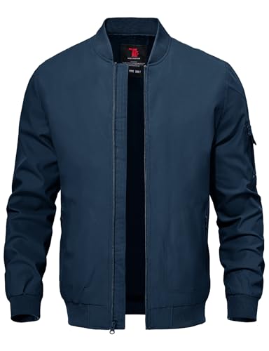 Image of TBMPOY Men's Windproof Bomber Jackets Lightweight Track Jackets Windbreaker Outdoor Golf Fashion Coat