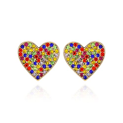 Boucles d'oreilles bouton GUESS cristal arc-en-ciel pour femme