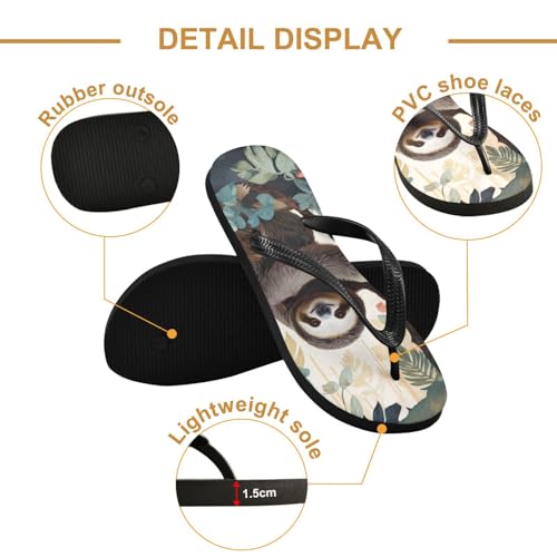 Sloth Cute Flower Flip Flop Beach Summer Casual Sandal for Women & Men Shower Shoes 208483212