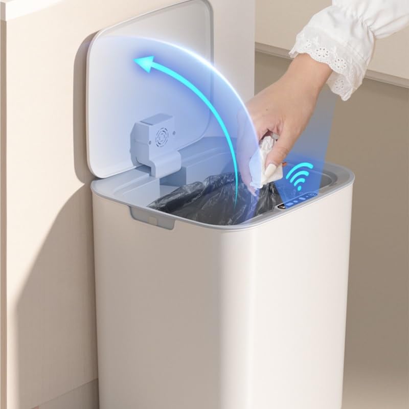 Home Smart PP Trash Can with Lid Living Room Bathroom Toilet Kitchen Garbage