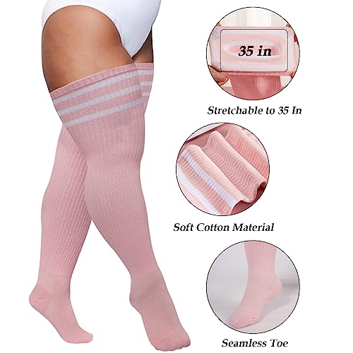 Image of Plus Size Thigh High Socks for Women Thick Thighs Cotton Knit Extra Long Over the Knee Leg Warmer