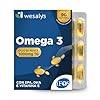 Omega 3 IFOS 5 Stelle Certificato, 90 capsule in Blister da 1000mg in forma Trigliceride, Senza Retrogusto. Olio di pesce ad Alto dosaggio, Ricco di EPA e DHA, Trigliceridi, Cuore, Cervello, WESALYS