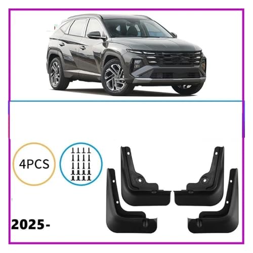Salpicaderas para Hyundai Tucson L 2025 en ABS negro de alta resistencia 5