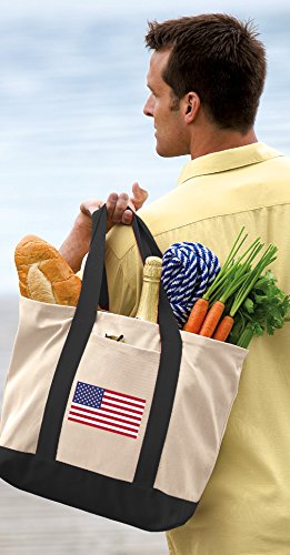 Broad Bay American Flag Tote Bag CANVAS American Flag Totes Beach Pool Travel Shopping Bag2