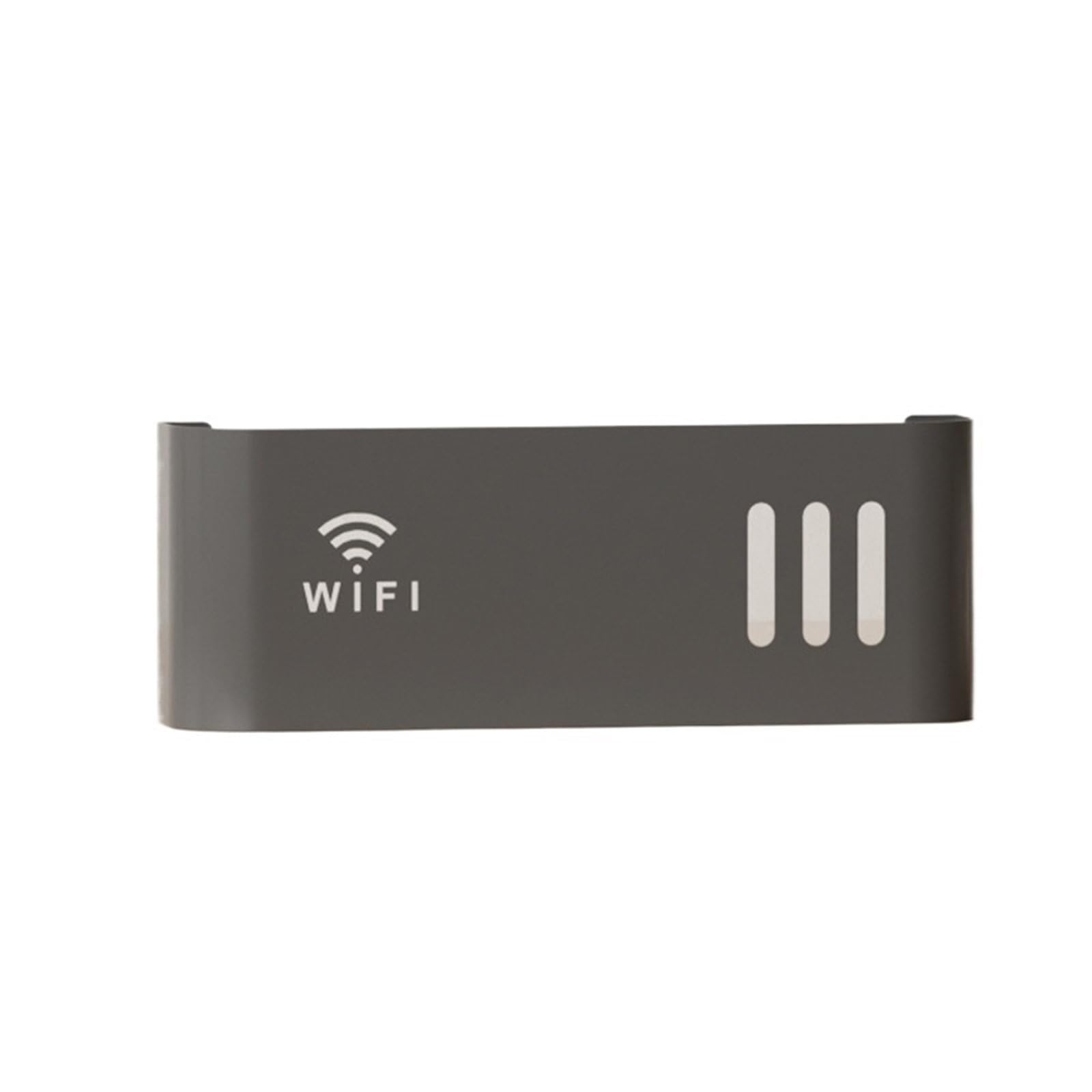 Sqqcreato Grey Wifi Router Storage Box Wall Mount Router Storage Box Wireless Wifi Racks Living Room Organizer Wifi Hider Hanging Rack Shelf(Grey)