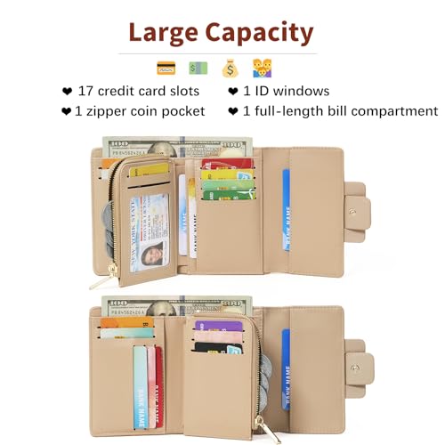 Image of Wallet Women Ladies Card Purse Small Billfold with Zipper Coin Pocket