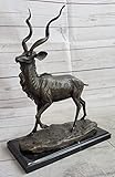 Signed Original Milo Wildlife Animal African Kudu Bronze Sculpture Statue Decor Gift Home Sale Decor by Think Bronze