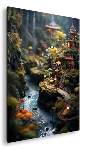 Rivière scintillante toile murale salon de 90 x 60 cm pour une ambiance zen