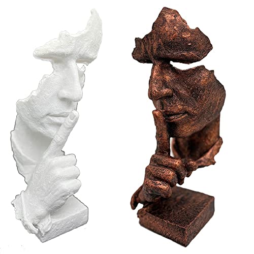 Abstract Sculptures Face Statues, Craftsman Handicrafts,The Thinker Statue/Keep Silence Sculpture (Copper) #TOP5