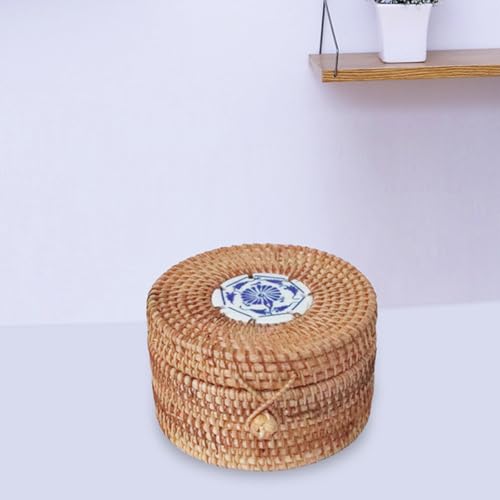 Boîte de rangement pour thé kaki avec couvercle imperméable de table