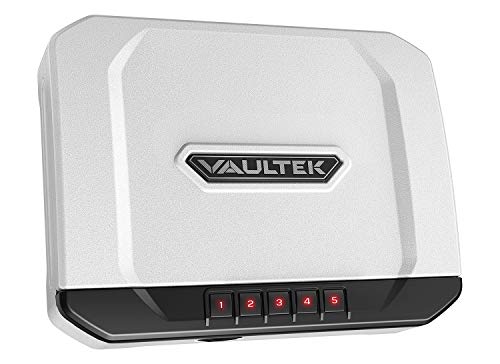 VAULTEK VT20 Handgun Safe Bluetooth Smart Pistol Safe with Auto-Open Lid and Rechargeable Battery (White)