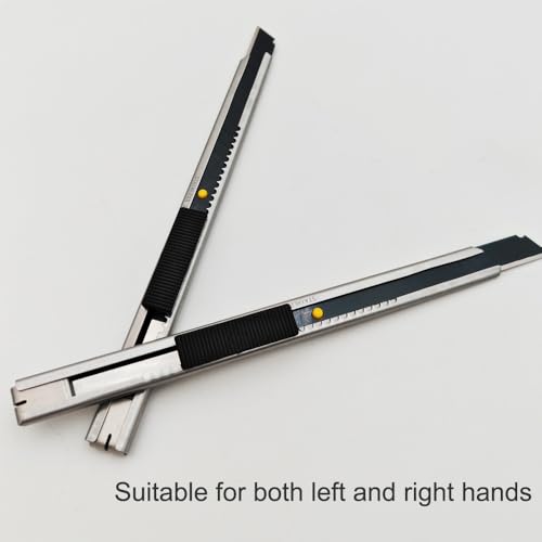 Image of Gebildet 5pcs Right and Left Hand Self-Lock Cutter Knife /Black 9mm Snap Off Blades /60 Blace /SS