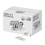In The Raw Organic Stevia Sweetener Packets, 1,000 Ct, Zero Calorie Sugar Substitute Packets, No Erythritol or Artificial Flavors, USDA Organic, Non-GMO Project Verified, Vegan
