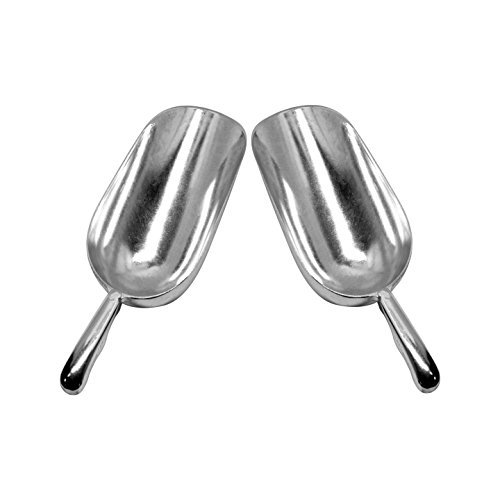 Set of 2 Large 12 Oz BonBon Aluminum Ice Scoop Dry Goods Bar Scooper High Grade Commercial Scoop