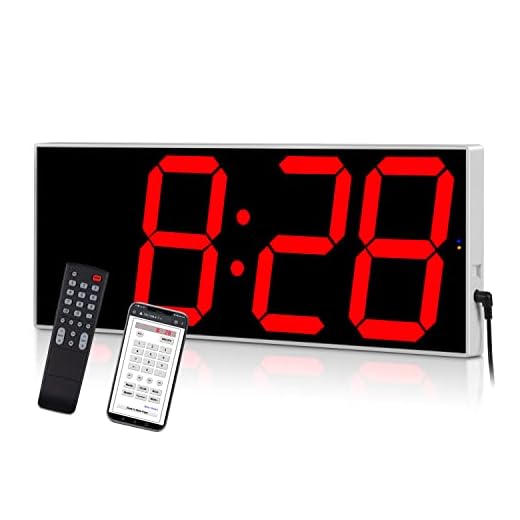 West Ocean Digital LED Wall Clock Large Oversized Display with Wireless Remote Smart Control and Countdown Alarm Multifunction Digital Wall Clock (Red)